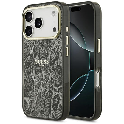 MagSafe futrola za Apple iPhone 18 Pro / 17 Pro, Guess, Python Pattern, Crna