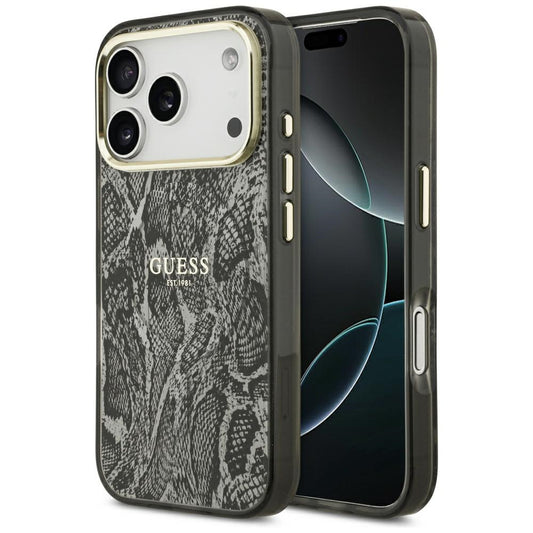MagSafe futrola za Apple iPhone 18 Pro / 17 Pro, Guess, Python Pattern, Crna