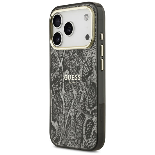 MagSafe futrola za Apple iPhone 18 Pro / 17 Pro, Guess, Python Pattern, Crna