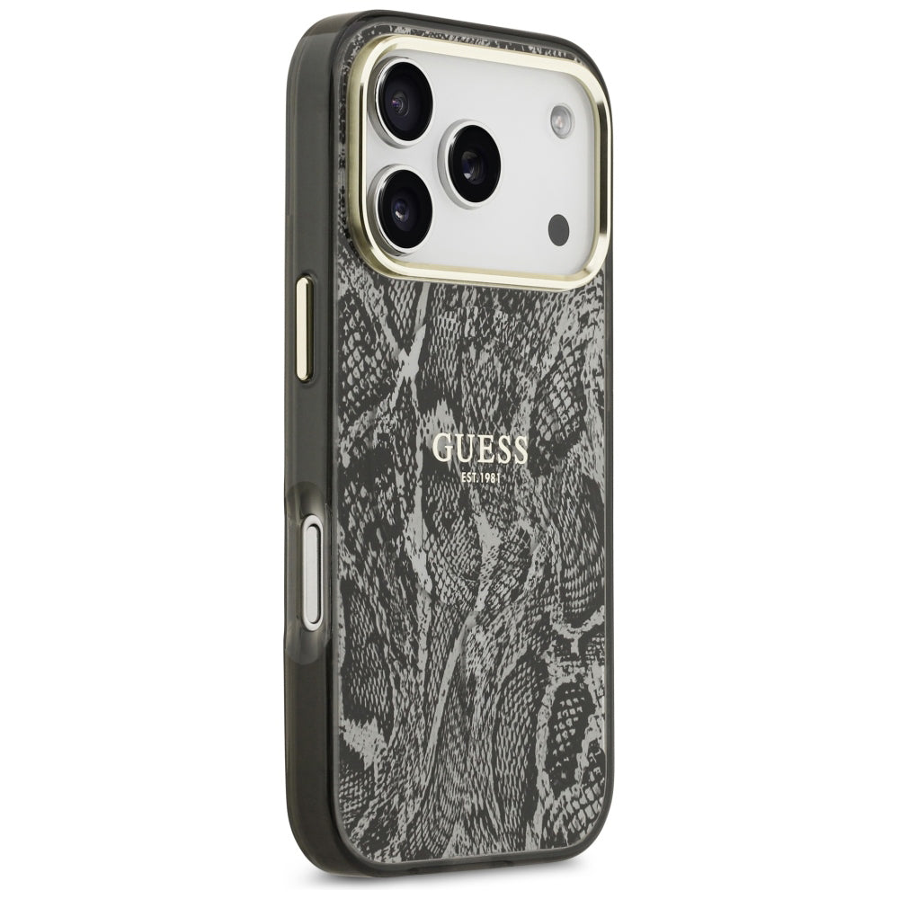 MagSafe futrola za Apple iPhone 18 Pro / 17 Pro, Guess, Python Pattern, Crna