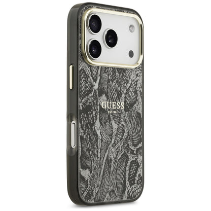 MagSafe futrola za Apple iPhone 18 Pro / 17 Pro, Guess, Python Pattern, Crna
