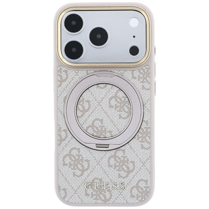 MagSafe futrola za Apple iPhone 18 Pro / 17 Pro, Guess, Ring Stand 360 4G Classic Logo, Roze