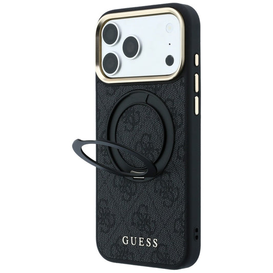 MagSafe futrola za Apple iPhone 18 Pro / 17 Pro, Guess, Ring Stand Classic Logo, Crna