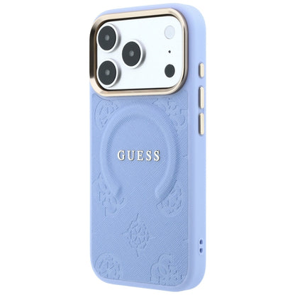 MagSafe futrola za Apple iPhone 18 Pro / 17 Pro, Guess, Saffiano Peony Ring, Plava