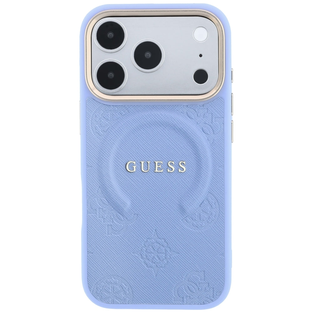MagSafe futrola za Apple iPhone 18 Pro / 17 Pro, Guess, Saffiano Peony Ring, Plava