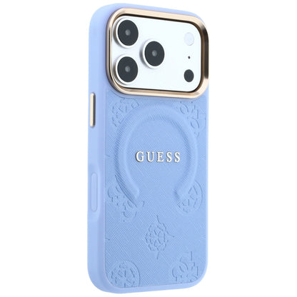 MagSafe futrola za Apple iPhone 18 Pro / 17 Pro, Guess, Saffiano Peony Ring, Plava