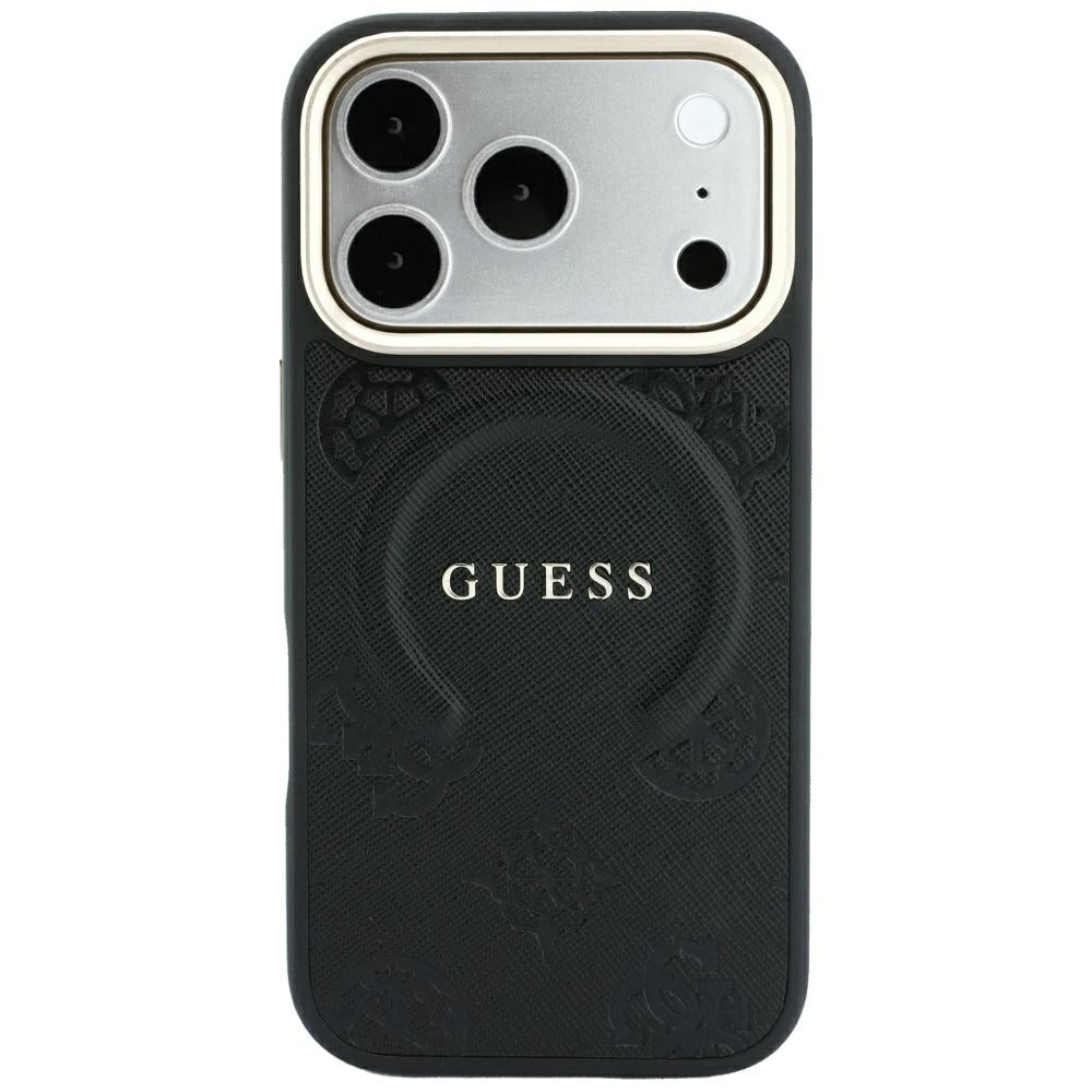 MagSafe futrola za Apple iPhone 18 Pro / 17 Pro, Guess, Saffiano Peony Ring, Crna