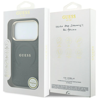 MagSafe futrola za Apple iPhone 18 Pro / 17 Pro, Guess, Saffiano Peony Ring, Crna