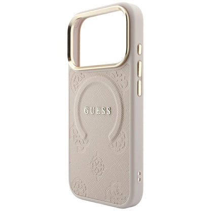 MagSafe futrola za Apple iPhone 18 Pro / 17 Pro, Guess, Saffiano Peony Ring, Roze