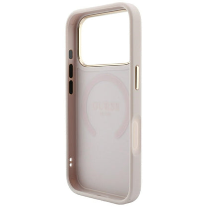 MagSafe futrola za Apple iPhone 18 Pro / 17 Pro, Guess, Saffiano Peony Ring, Roze