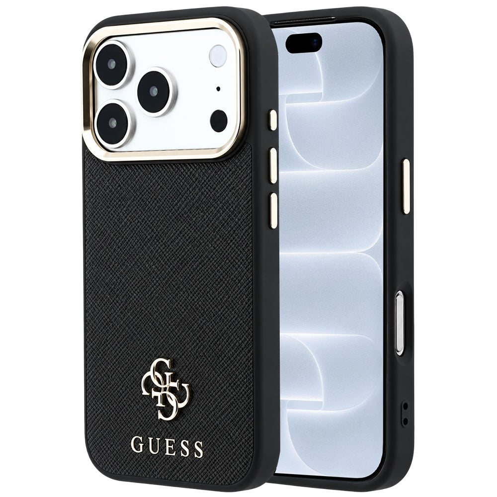 MagSafe futrola za Apple iPhone 18 Pro / 17 Pro, Guess, Saffiano Small 4G Classic, Crna