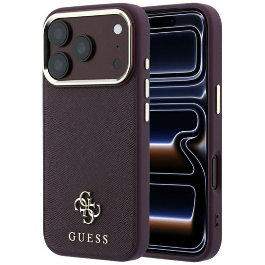 MagSafe futrola za Apple iPhone 18 Pro / 17 Pro, Guess, Saffiano Small 4G Classic, Bordo