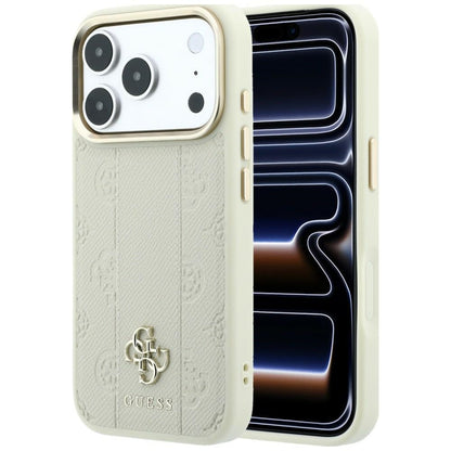 MagSafe futrola za Apple iPhone 18 Pro / 17 Pro, Guess, Stripe Peony 4G, Bež