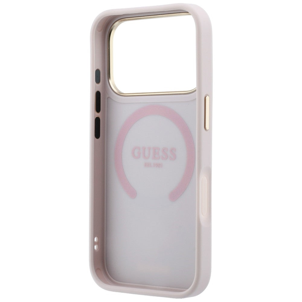 MagSafe futrola za Apple iPhone 18 Pro / 17 Pro, Guess, Stripe Peony 4G, Roze