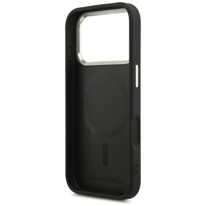MagSafe futrola za Apple iPhone 18 Pro / 17 Pro, Karl Lagerfeld, EMB. Prsten sa Karl RSG logom, Crna