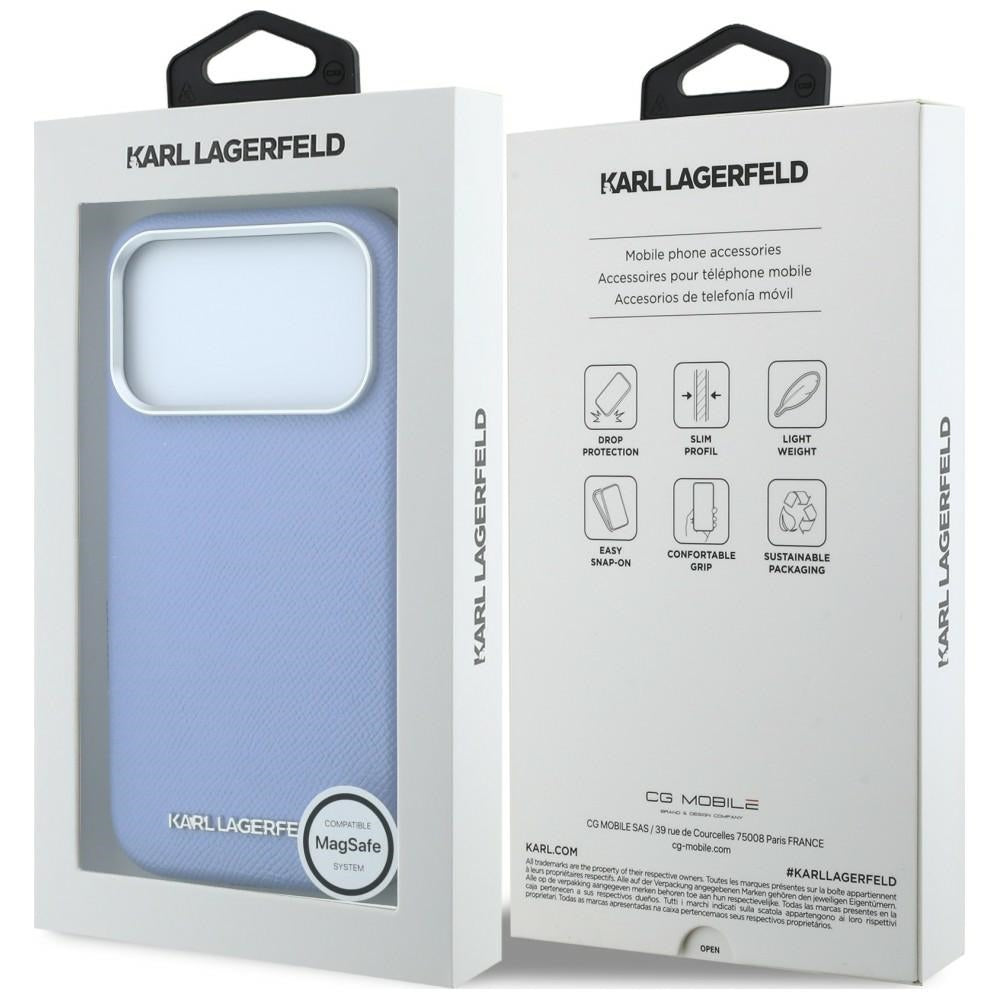 MagSafe futrola za Apple iPhone 18 Pro / 17 Pro, Karl Lagerfeld, Grained Elongated Logo, Plava