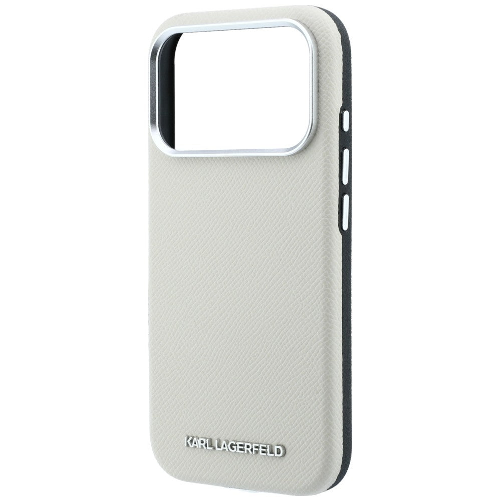 MagSafe futrola za Apple iPhone 18 Pro / 17 Pro, Karl Lagerfeld, Grained Elongated Logo, Bež