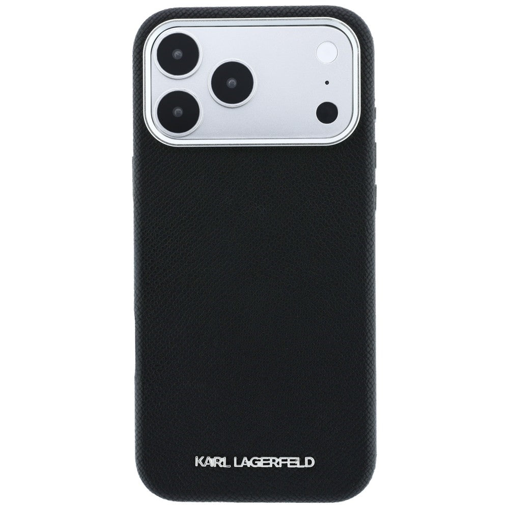 MagSafe futrola za Apple iPhone 18 Pro / 17 Pro, Karl Lagerfeld, Grained Elongated Logo, Crna