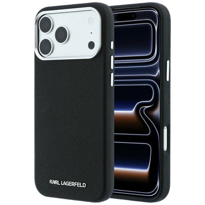 MagSafe futrola za Apple iPhone 18 Pro / 17 Pro, Karl Lagerfeld, Grained Elongated Logo, Crna