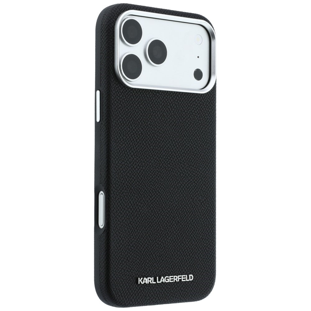 MagSafe futrola za Apple iPhone 18 Pro / 17 Pro, Karl Lagerfeld, Grained Elongated Logo, Crna