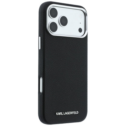 MagSafe futrola za Apple iPhone 18 Pro / 17 Pro, Karl Lagerfeld, Grained Elongated Logo, Crna