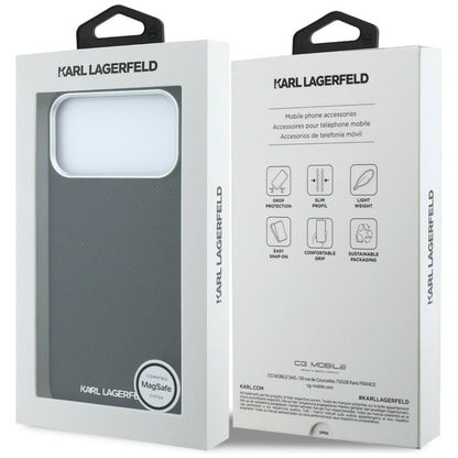 MagSafe futrola za Apple iPhone 18 Pro / 17 Pro, Karl Lagerfeld, Grained Elongated Logo, Crna
