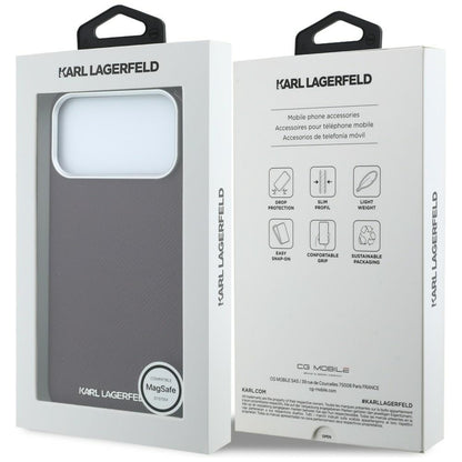 MagSafe futrola za Apple iPhone 18 Pro / 17 Pro, Karl Lagerfeld, Grained Elongated Logo, Bordo