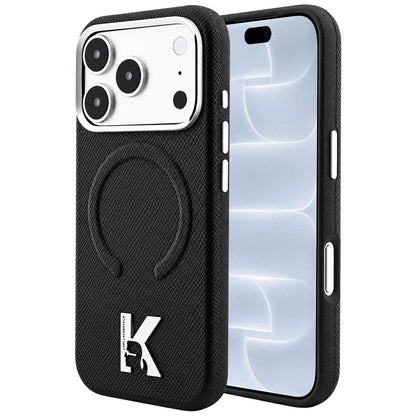 MagSafe futrola za Apple iPhone 18 Pro / 17 Pro, Karl Lagerfeld, Grained Embossed Ring, Crna