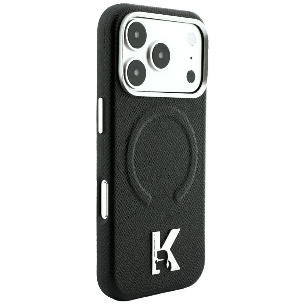 MagSafe futrola za Apple iPhone 18 Pro / 17 Pro, Karl Lagerfeld, Grained Embossed Ring, Crna