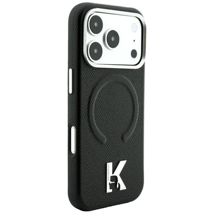 MagSafe futrola za Apple iPhone 18 Pro / 17 Pro, Karl Lagerfeld, Grained Embossed Ring, Crna