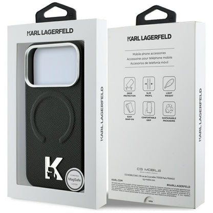 MagSafe futrola za Apple iPhone 18 Pro / 17 Pro, Karl Lagerfeld, Grained Embossed Ring, Crna