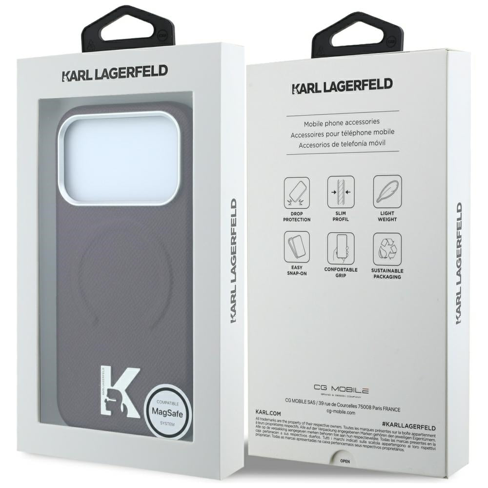 MagSafe futrola za Apple iPhone 18 Pro / 17 Pro, Karl Lagerfeld, Grained Embossed Ring, Bordo