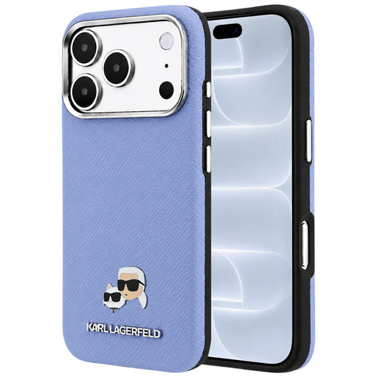 MagSafe futrola za Apple iPhone 18 Pro / 17 Pro, Karl Lagerfeld, Grained Karl & Choupette Head's Metal, Plava