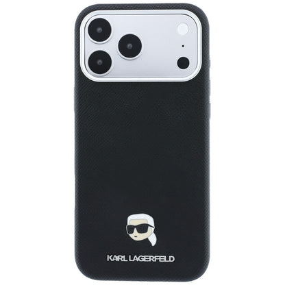 MagSafe futrola za Apple iPhone 18 Pro / 17 Pro, Karl Lagerfeld, Grained Karl Head's Metal, Crna