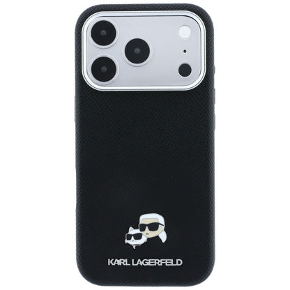 MagSafe futrola za Apple iPhone 18 Pro / 17 Pro, Karl Lagerfeld, Grained KC Heads, Crna