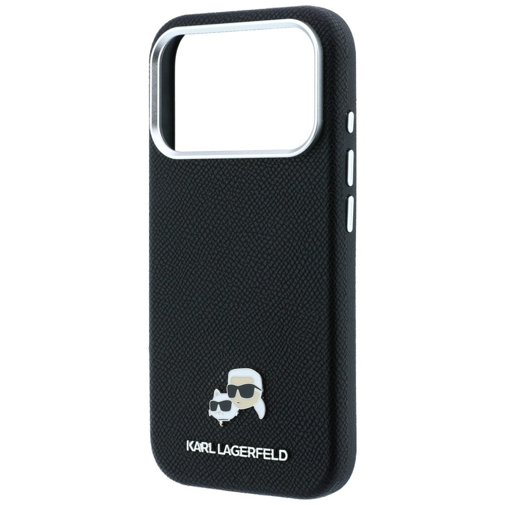 MagSafe futrola za Apple iPhone 18 Pro / 17 Pro, Karl Lagerfeld, Grained KC Heads, Crna