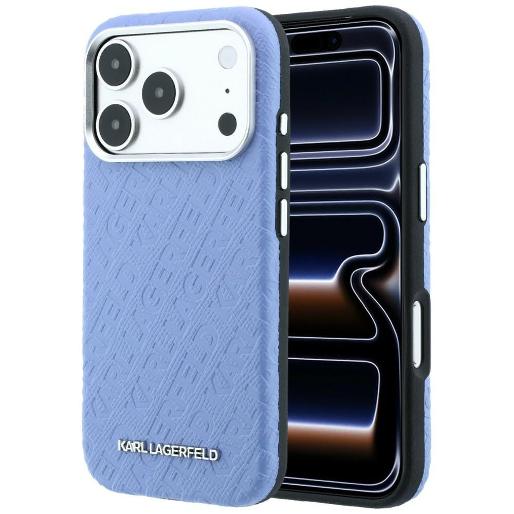 MagSafe futrola za Apple iPhone 18 Pro / 17 Pro, Karl Lagerfeld, Grained Metal Logo, Plava