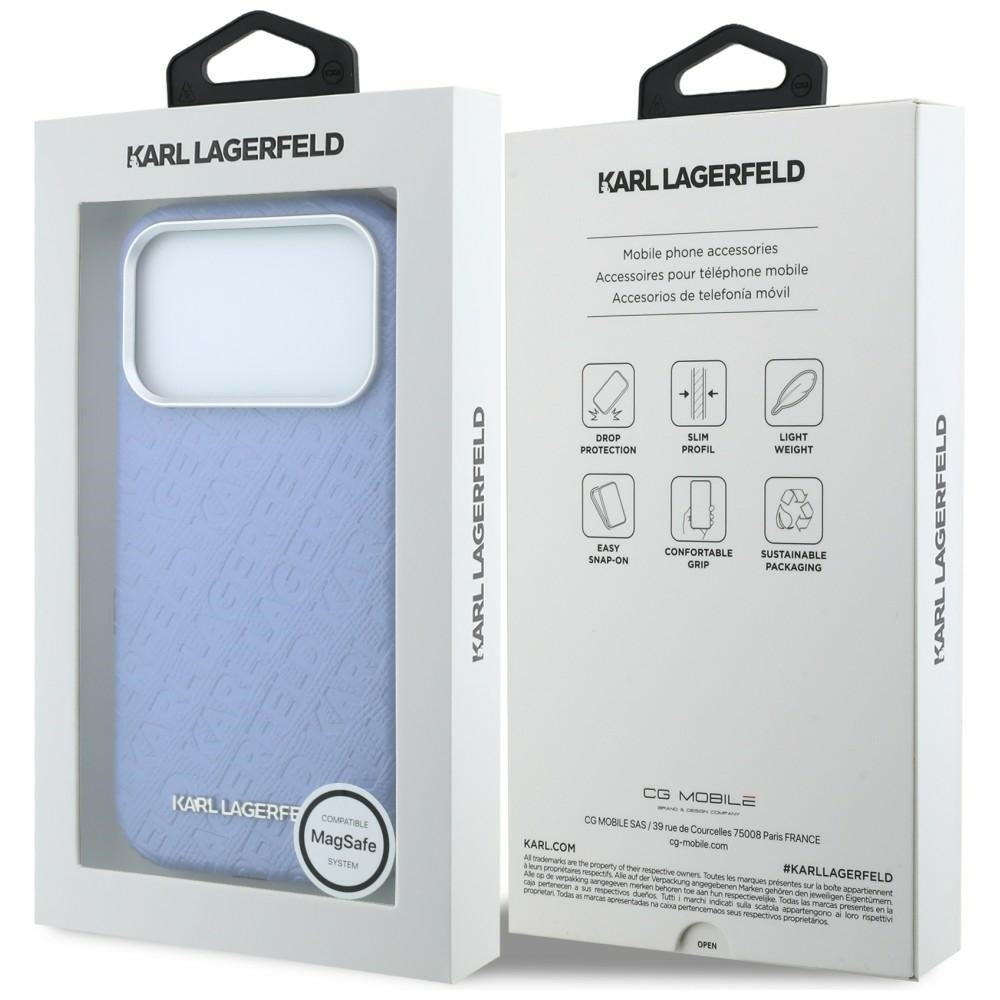 MagSafe futrola za Apple iPhone 18 Pro / 17 Pro, Karl Lagerfeld, Grained Metal Logo, Plava