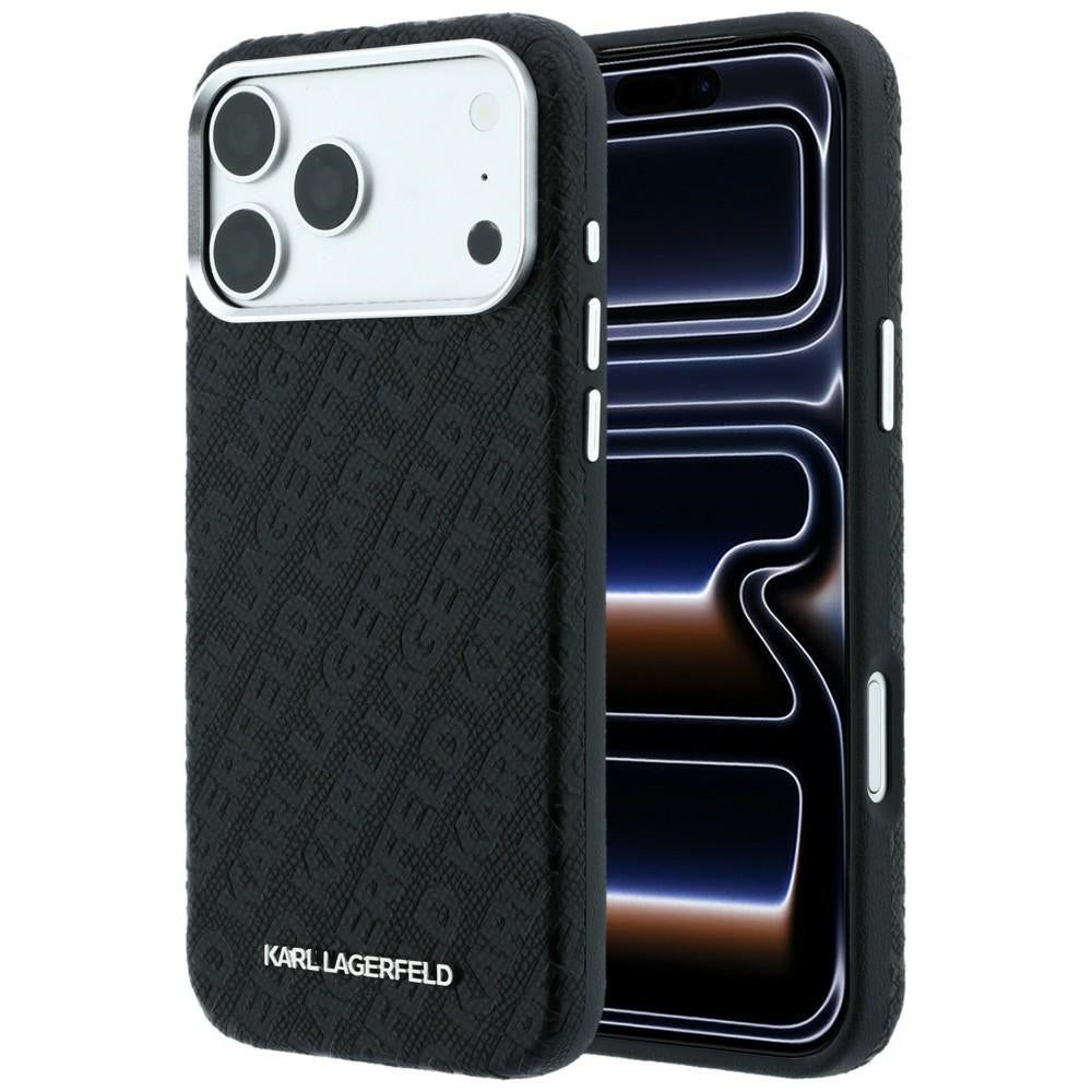 MagSafe futrola za Apple iPhone 18 Pro / 17 Pro, Karl Lagerfeld, Grained Metal Logo, Crna