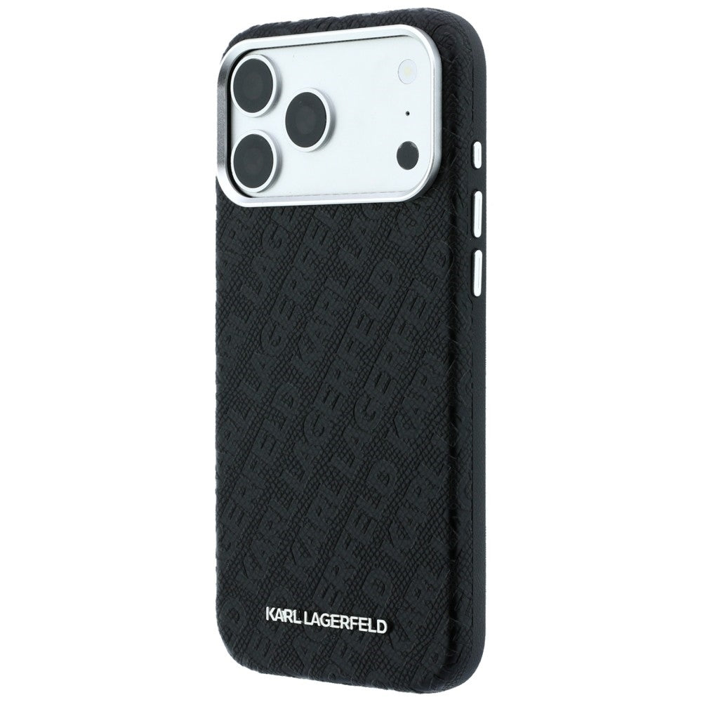 MagSafe futrola za Apple iPhone 18 Pro / 17 Pro, Karl Lagerfeld, Grained Metal Logo, Crna