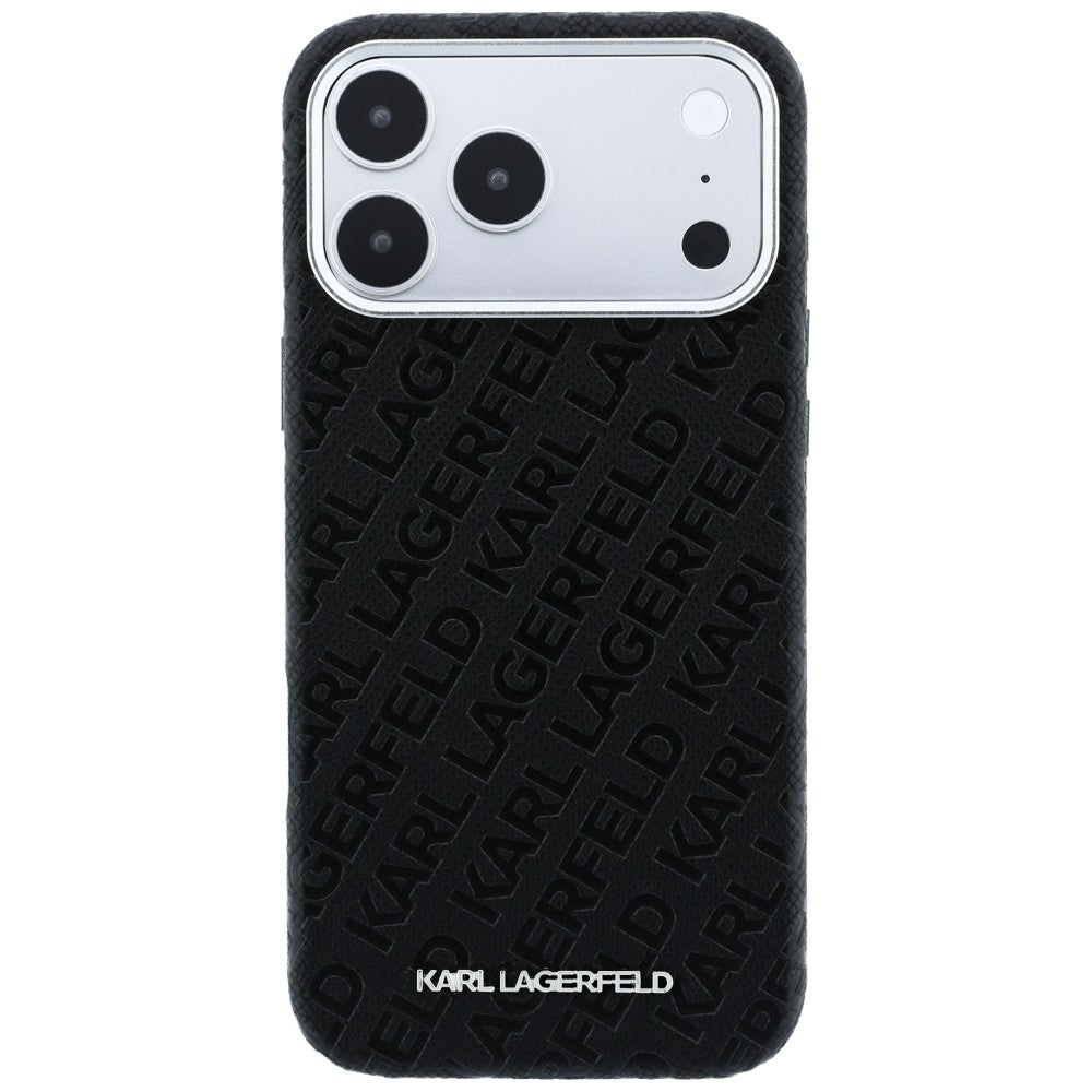 MagSafe futrola za Apple iPhone 18 Pro / 17 Pro, Karl Lagerfeld, Grained Metal Logo, Crna