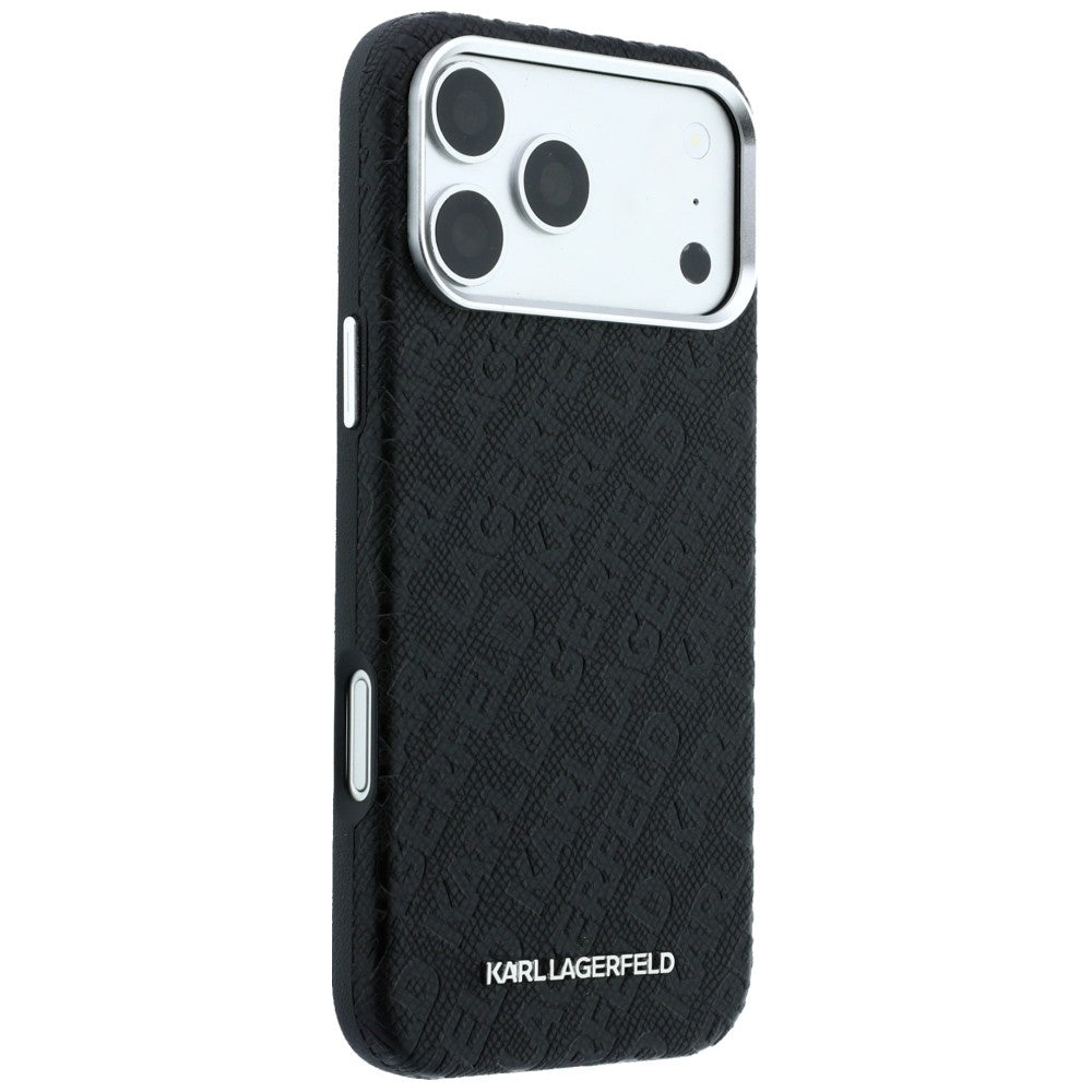 MagSafe futrola za Apple iPhone 18 Pro / 17 Pro, Karl Lagerfeld, Grained Metal Logo, Crna