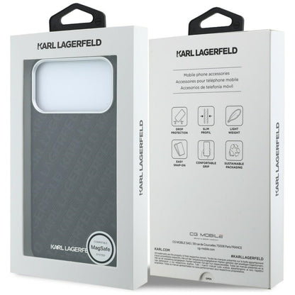 MagSafe futrola za Apple iPhone 18 Pro / 17 Pro, Karl Lagerfeld, Grained Metal Logo, Crna