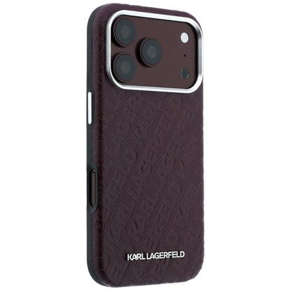 MagSafe futrola za Apple iPhone 18 Pro / 17 Pro, Karl Lagerfeld, Grained Metal Logo, Bordo