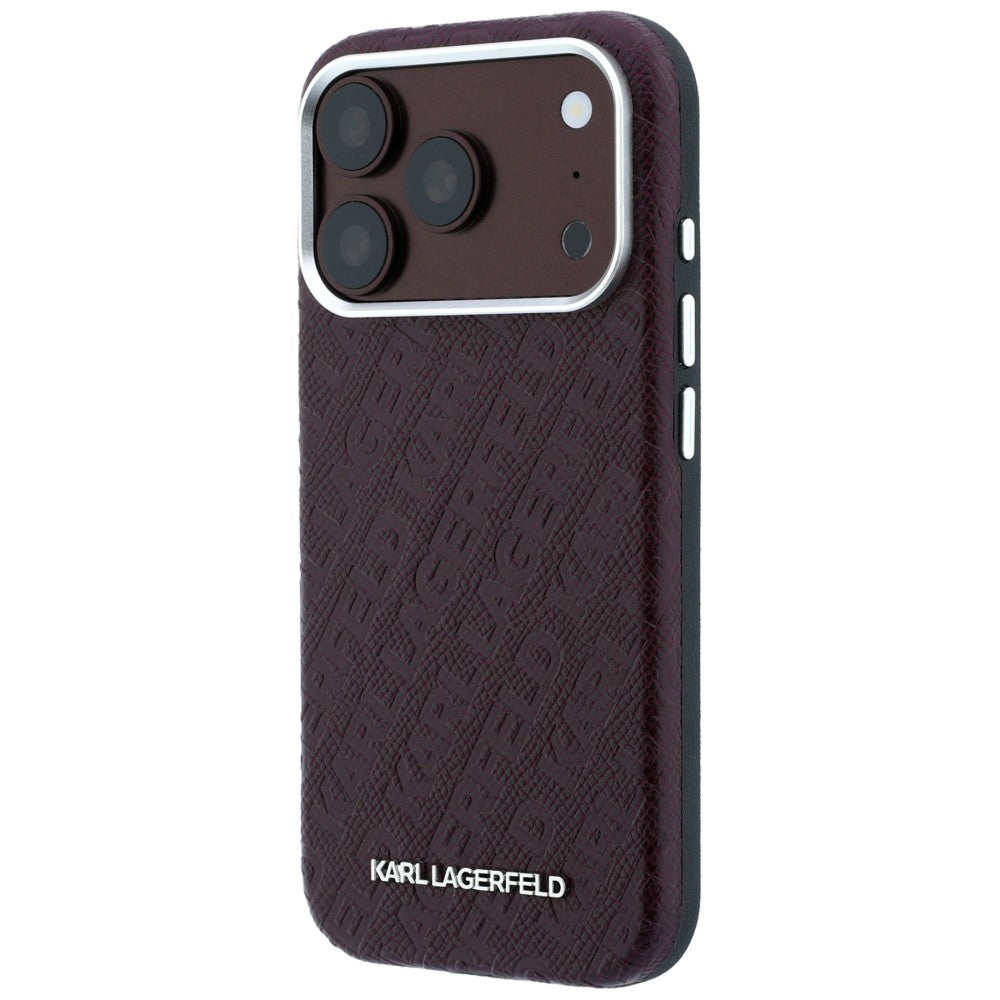 MagSafe futrola za Apple iPhone 18 Pro / 17 Pro, Karl Lagerfeld, Grained Metal Logo, Bordo