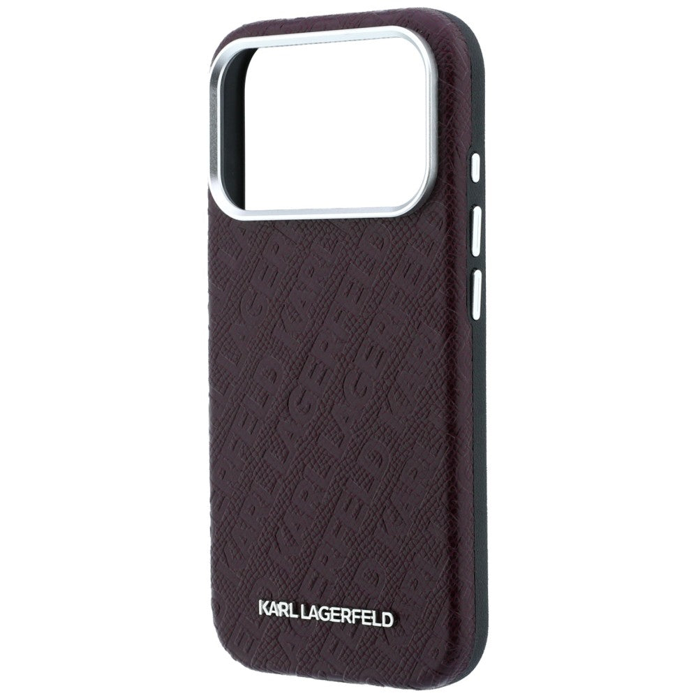 MagSafe futrola za Apple iPhone 18 Pro / 17 Pro, Karl Lagerfeld, Grained Metal Logo, Bordo
