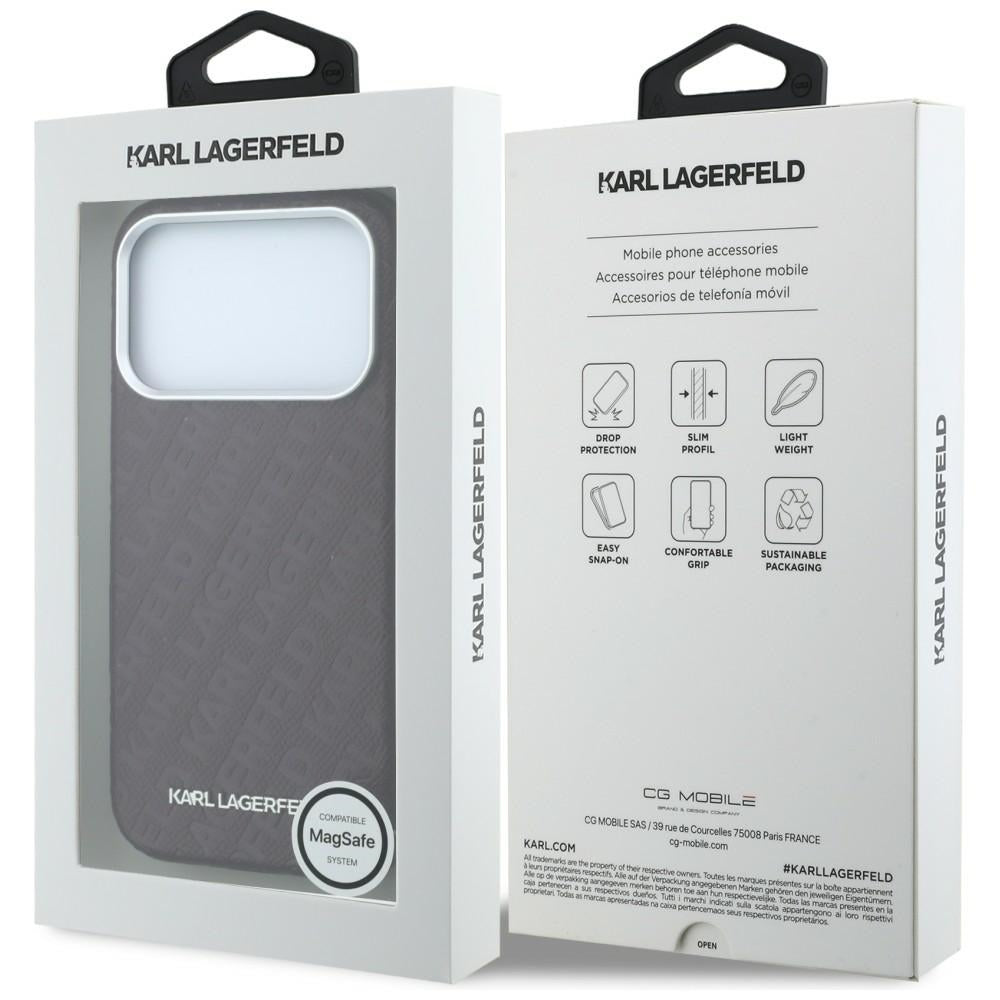 MagSafe futrola za Apple iPhone 18 Pro / 17 Pro, Karl Lagerfeld, Grained Metal Logo, Bordo