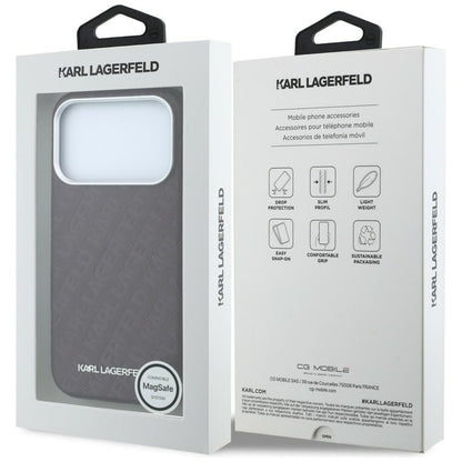 MagSafe futrola za Apple iPhone 18 Pro / 17 Pro, Karl Lagerfeld, Grained Metal Logo, Bordo