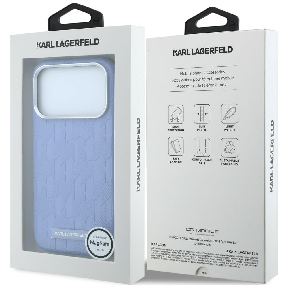 MagSafe futrola za Apple iPhone 18 Pro / 17 Pro, Karl Lagerfeld, Grained Mono Resin Logo, Plava