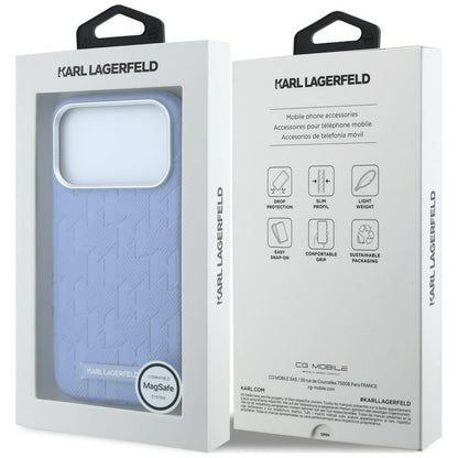 MagSafe futrola za Apple iPhone 18 Pro / 17 Pro, Karl Lagerfeld, Grained Mono Resin Logo, Plava
